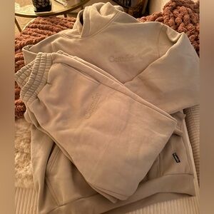 Comfrt Beige Hoodie and Sweatpants Set
